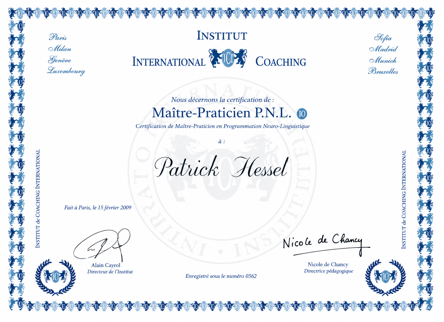 Maître Praticien en PNL